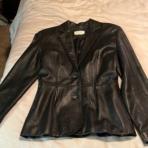 Exceptionally beautiful brand knew black leather jacket.